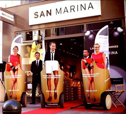 Festival de Cannes : La vidéo de l'opération de street marketing à gyropode Segway pour San Marina !